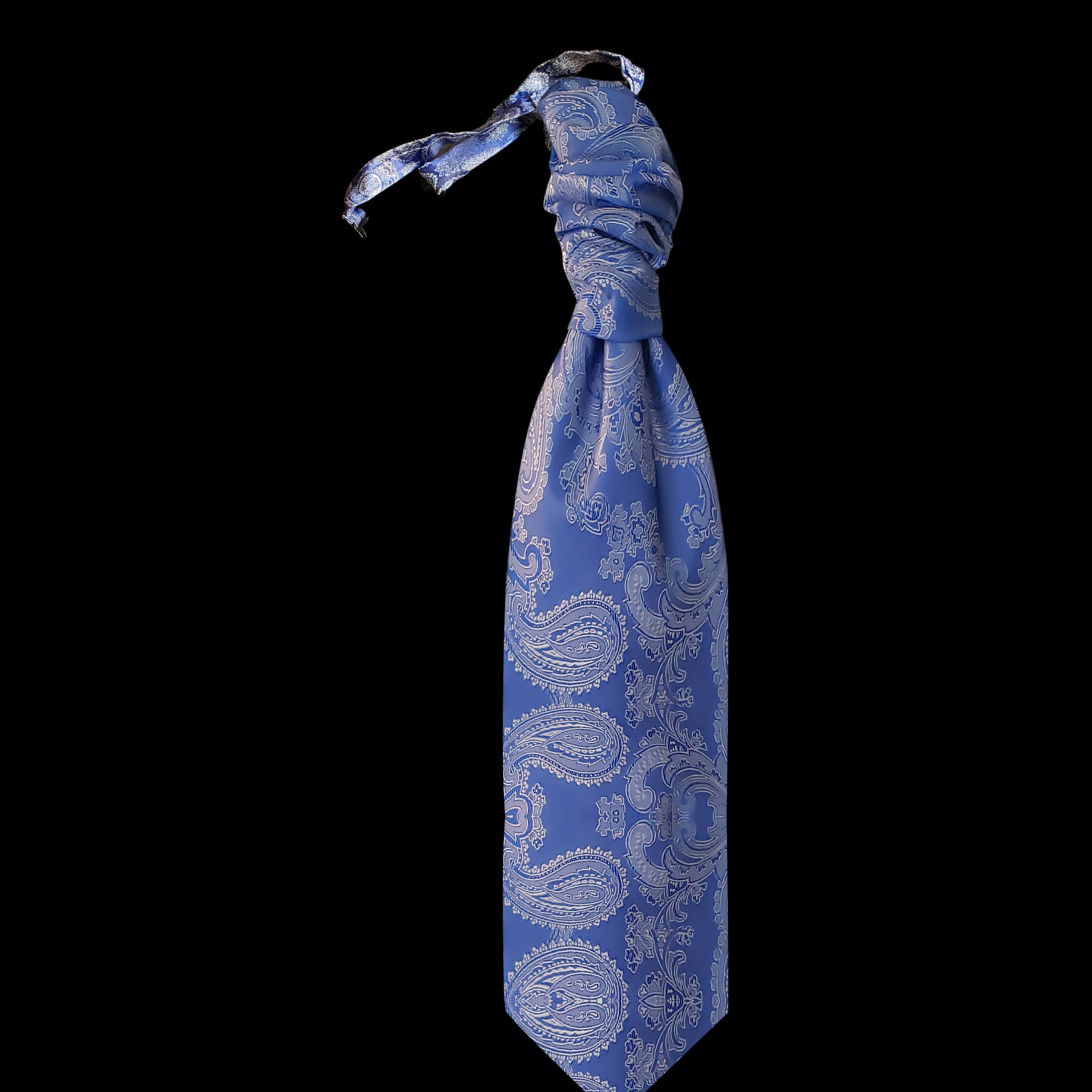 Cravat Tie French Blue Paisley 1